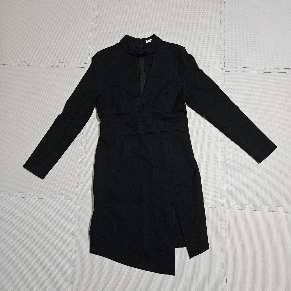 Pink Stitch Black Women's Dress